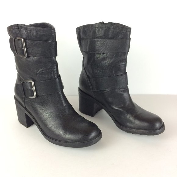 Sam Edelman Shoes - Sam Edelman Troy Black Leather Moto Boots Sz 8.5